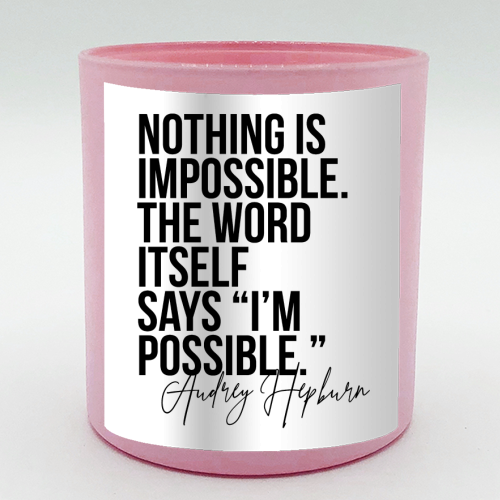 Audrey Hepburn Nothing Is Impossible Inspirational Quote Cushion With Pad