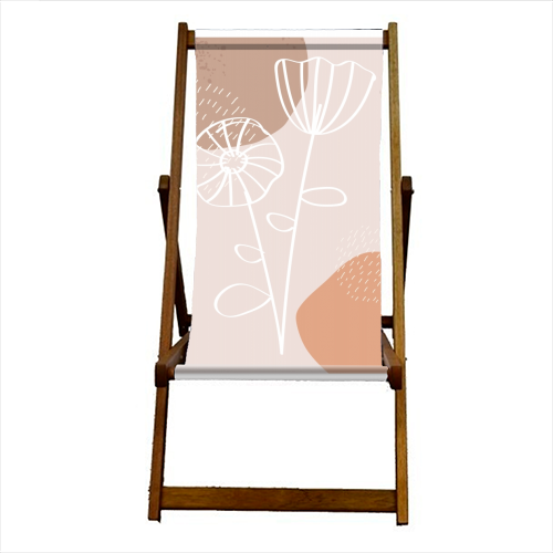 Organic Botanical Flower - canvas deck chair by Toni Scott