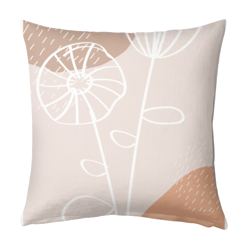 Organic Botanical Flower - designed cushion by Toni Scott