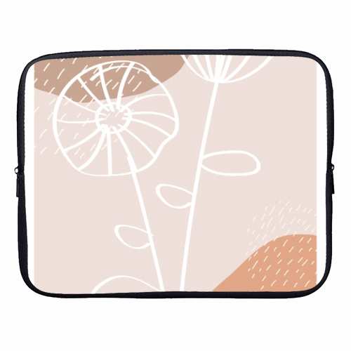 Organic Botanical Flower - designer laptop sleeve by Toni Scott