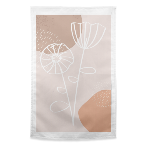 Organic Botanical Flower - funny tea towel by Toni Scott