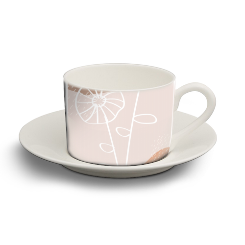 Organic Botanical Flower - personalised cup and saucer by Toni Scott