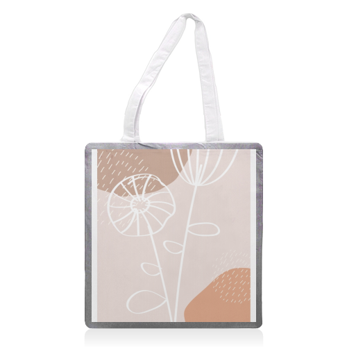 Organic Botanical Flower - printed tote bag by Toni Scott