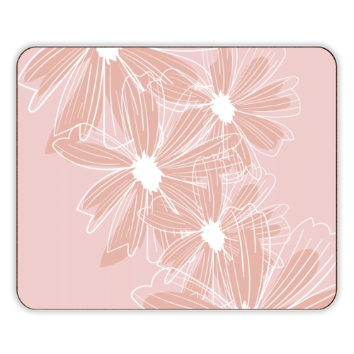 Pink and White Daisy Flowers - designer placemat by Toni Scott