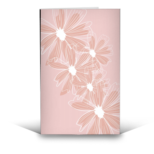 Pink and White Daisy Flowers - funny greeting card by Toni Scott