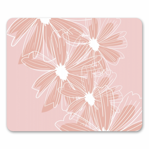 Pink and White Daisy Flowers - funny mouse mat by Toni Scott