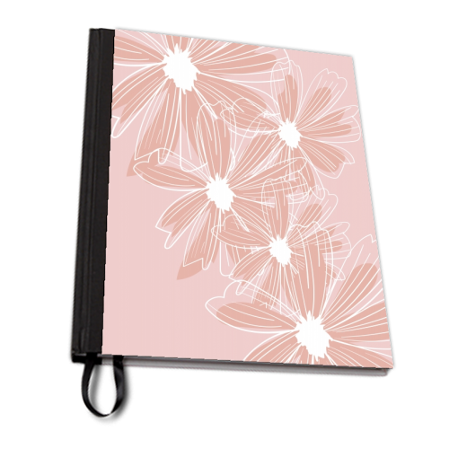 Pink and White Daisy Flowers - personalised A4, A5, A6 notebook by Toni Scott