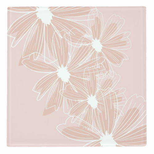 Pink and White Daisy Flowers - personalised beer coaster by Toni Scott