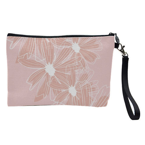 Pink and White Daisy Flowers - pretty makeup bag by Toni Scott