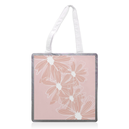 Pink and White Daisy Flowers - printed tote bag by Toni Scott