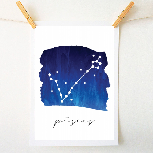 Pisces Zodiac Constellation. - A1 - A4 art print by Toni Scott
