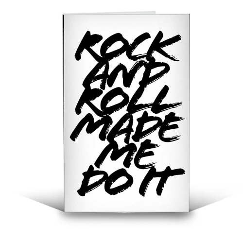 Rock and Roll Made Me Do It Grunge Caps - funny greeting card by Toni Scott