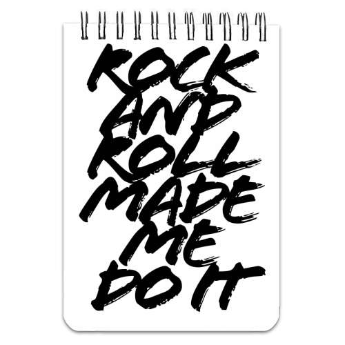Rock and Roll Made Me Do It Grunge Caps - personalised A4, A5, A6 notebook by Toni Scott