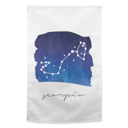 Scorpio Zodiac Constellation - funny tea towel by Toni Scott