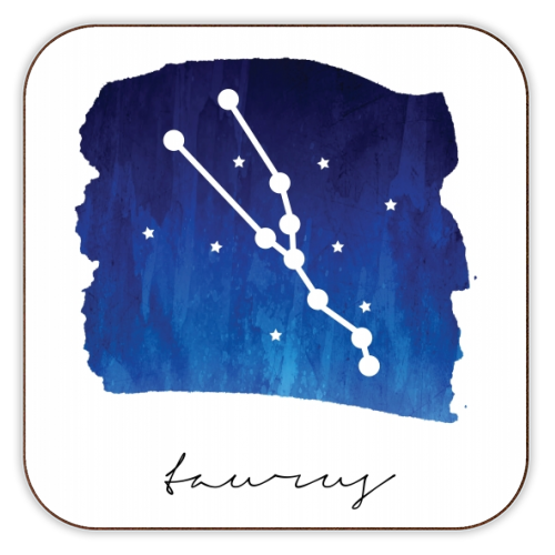 Taurus Zodiac Constellation - personalised beer coaster by Toni Scott