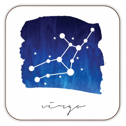 Virgo Zodiac Constellation - personalised beer coaster by Toni Scott