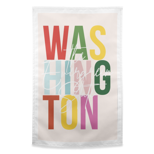 Washington "The Evergreen State" Color State - funny tea towel by Toni Scott