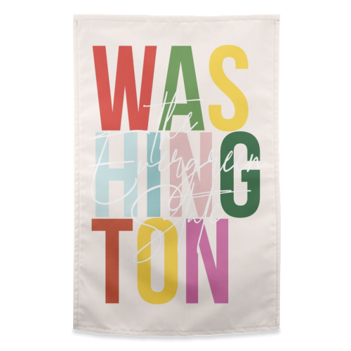 Washington "The Evergreen State" Color State - funny tea towel by Toni Scott