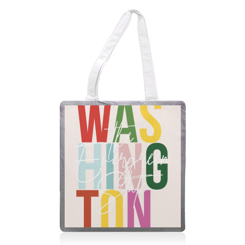 Washington "The Evergreen State" Color State - printed tote bag by Toni Scott