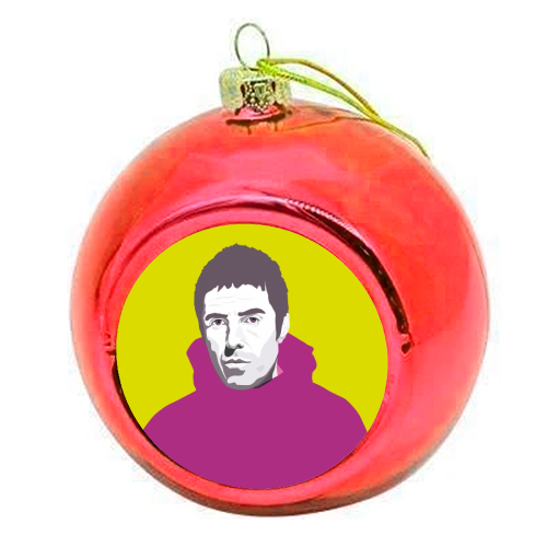 Liam Gallagher Oasis Wonderwall British Music Artist Rocker - colourful christmas bauble by SABI KOZ