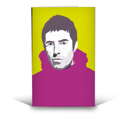Liam Gallagher Oasis Wonderwall British Music Artist Rocker - funny greeting card by SABI KOZ
