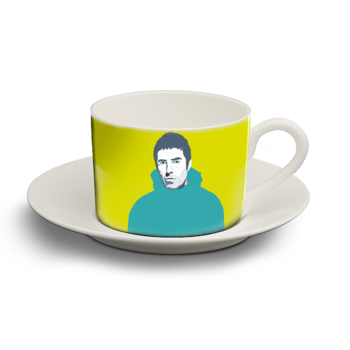 Liam Gallagher Oasis Wonderwall British Music Artist Rocker - personalised cup and saucer by SABI KOZ