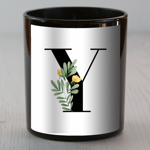Y Floral Letter Initial - scented candle by Toni Scott