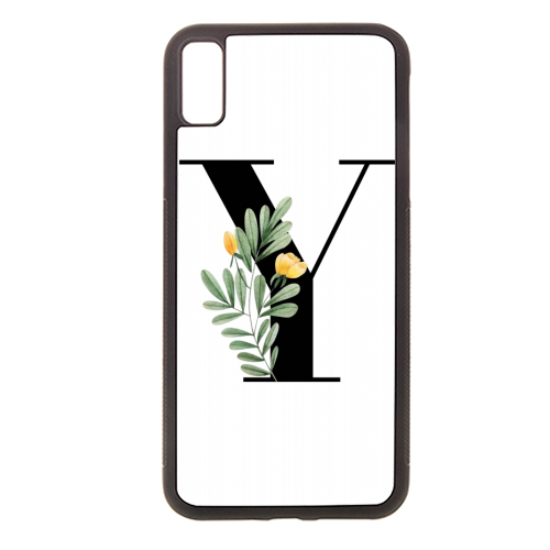 Y Floral Letter Initial - stylish phone case by Toni Scott
