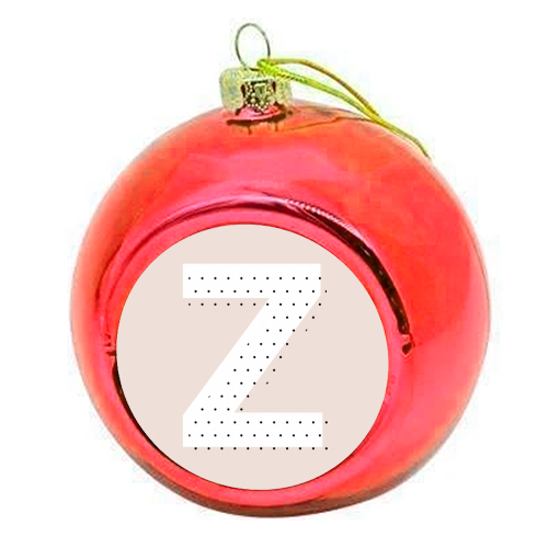 Z Polka Dot Initial - colourful christmas bauble by Toni Scott