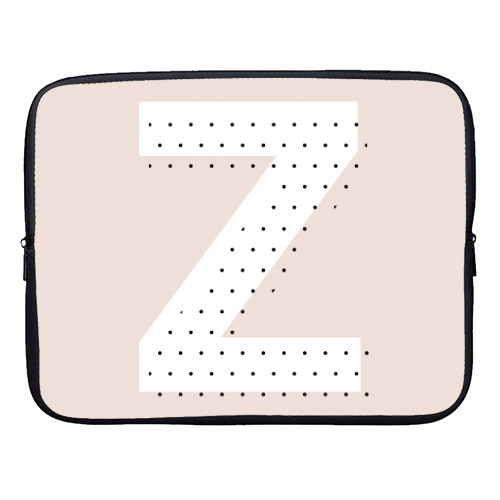 Z Polka Dot Initial - designer laptop sleeve by Toni Scott