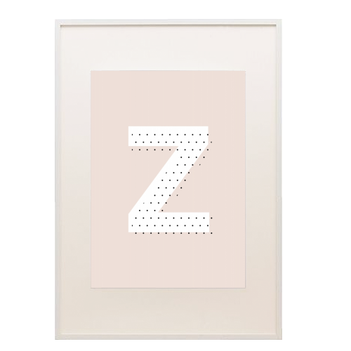 Z Polka Dot Initial - framed poster print by Toni Scott
