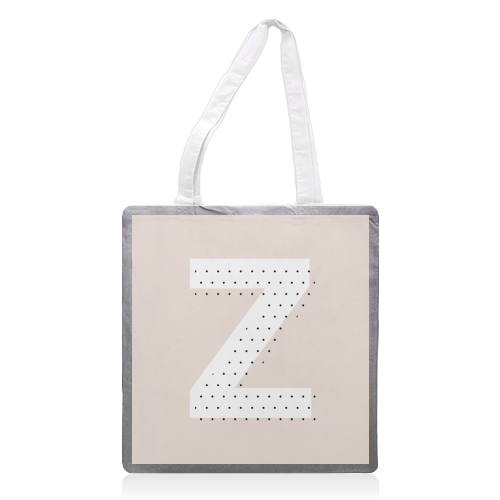 Z Polka Dot Initial - printed tote bag by Toni Scott