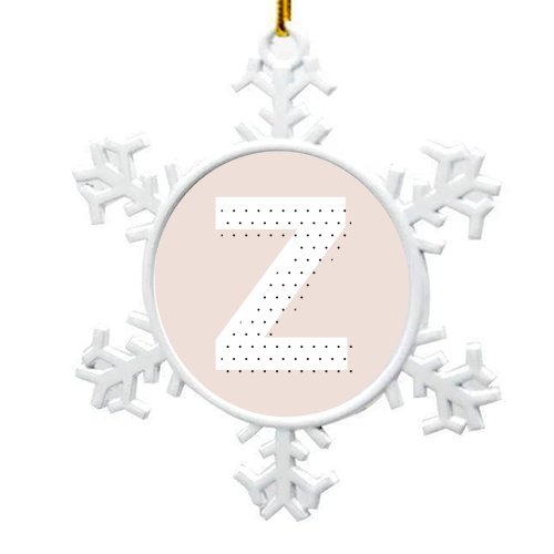 Z Polka Dot Initial - snowflake decoration by Toni Scott
