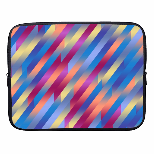 Funky Colorful Stripes - designer laptop sleeve by Kaleiope Studio