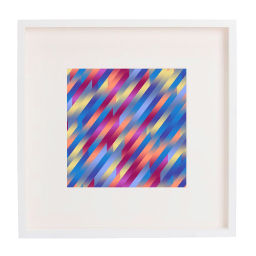 Funky Colorful Stripes - framed poster print by Kaleiope Studio