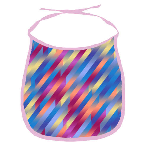 Funky Colorful Stripes - funny baby bib by Kaleiope Studio