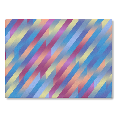 Funky Colorful Stripes - glass chopping board by Kaleiope Studio