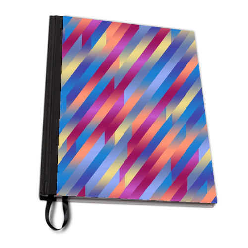 Funky Colorful Stripes - personalised A4, A5, A6 notebook by Kaleiope Studio