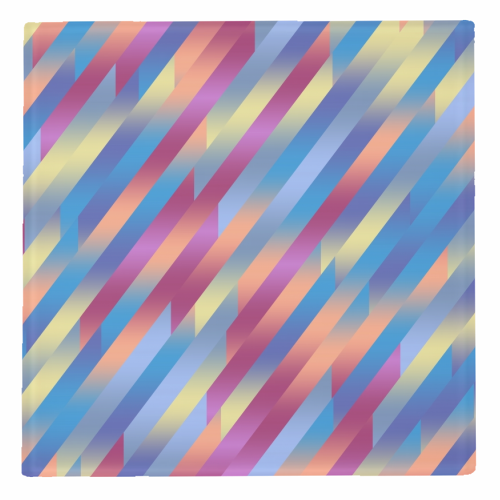 Funky Colorful Stripes - personalised beer coaster by Kaleiope Studio