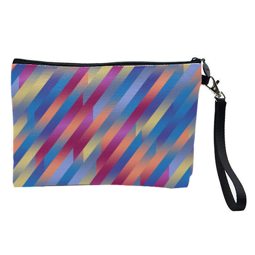 Funky Colorful Stripes - pretty makeup bag by Kaleiope Studio