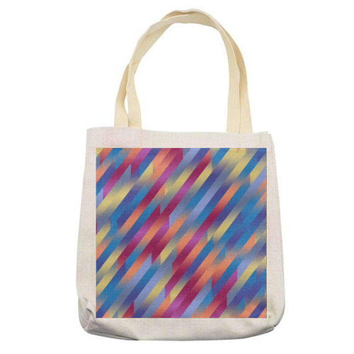 Funky Colorful Stripes - printed tote bag by Kaleiope Studio
