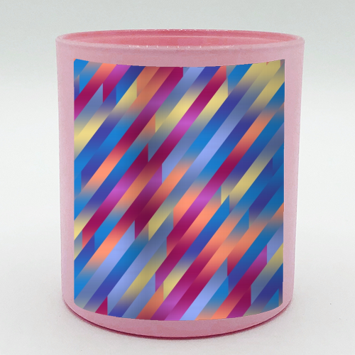 Funky Colorful Stripes - scented candle by Kaleiope Studio