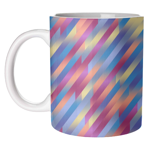 Funky Colorful Stripes - unique mug by Kaleiope Studio