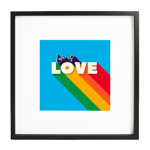 LOVE IS LOVE - white/black framed print by Ania Wieclaw