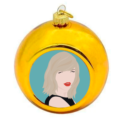 Taylor Swift - colourful christmas bauble by Cheryl Boland