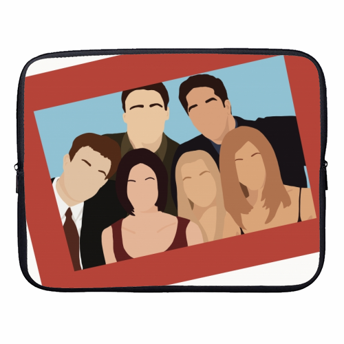 Friends Group Portrait - designer laptop sleeve by Cheryl Boland