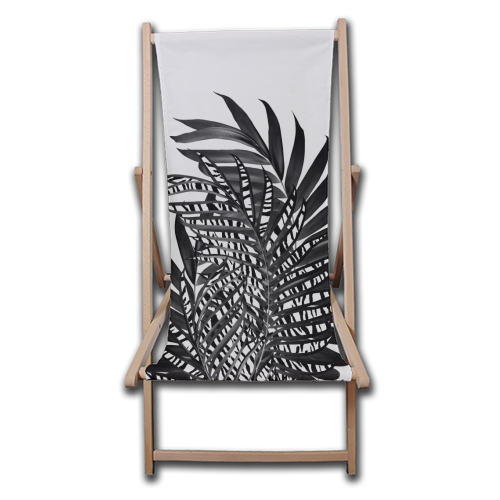 Palm Leaves with Tiger Stripe Glam #3 #tropical #decor #art - canvas deck chair by Anita Bella Jantz