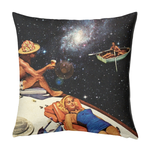 Space Boat Party - designed cushion by taudalpoi