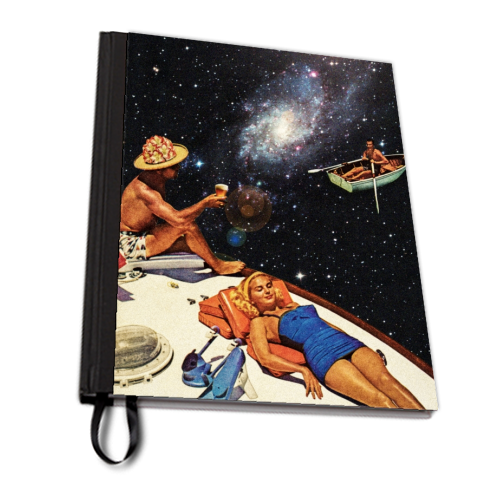 Space Boat Party - personalised A4, A5, A6 notebook by taudalpoi