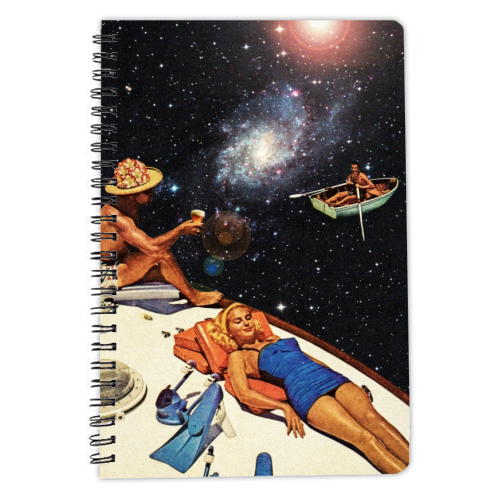 Space Boat Party - personalised A4, A5, A6 notebook by taudalpoi